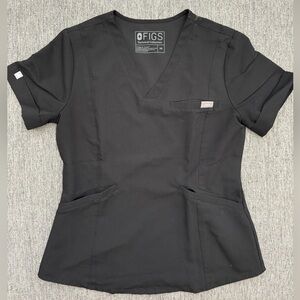 Figs Black Zinga Scrub Top